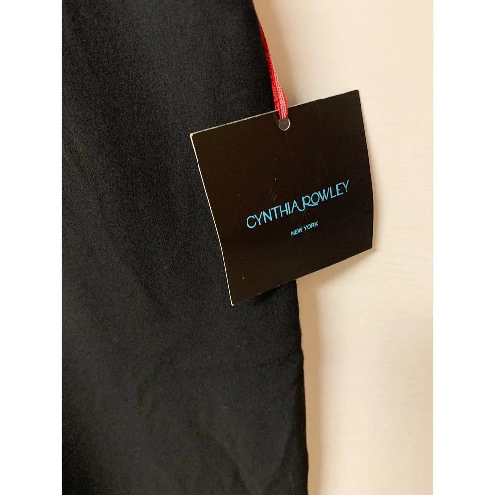 Cynthia Rowley Black Side Stripe Ankle Pants‎ Elastic Waist Tapered Size 10